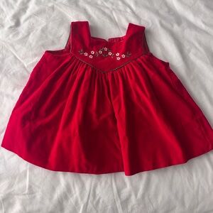 Vintage red velvet dress size 12-18 months